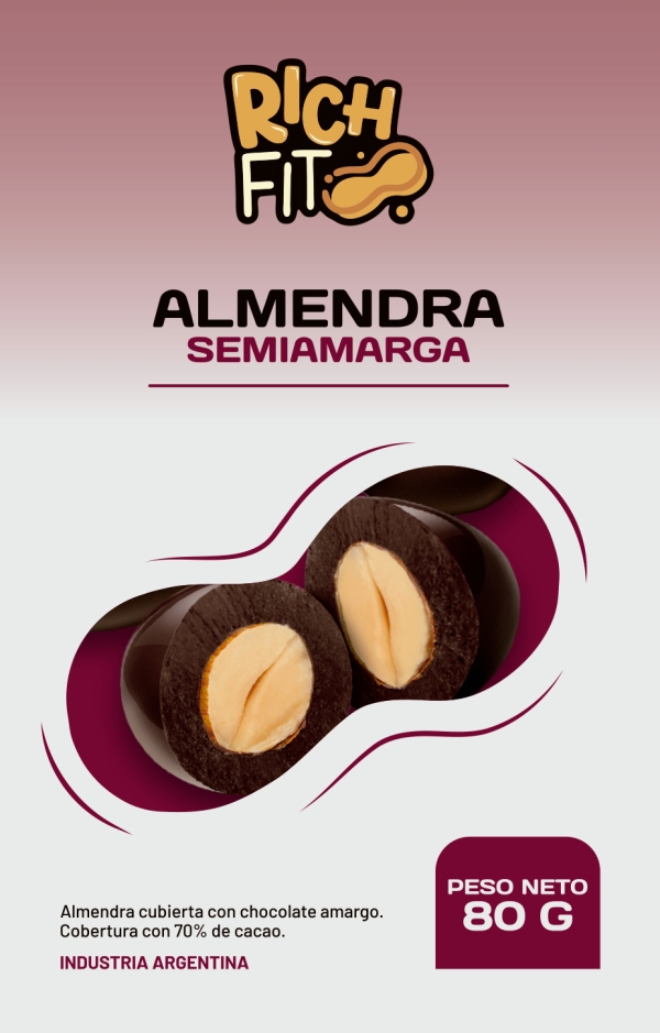 Almendras con cobertura de chocolate amargo 70% cacao