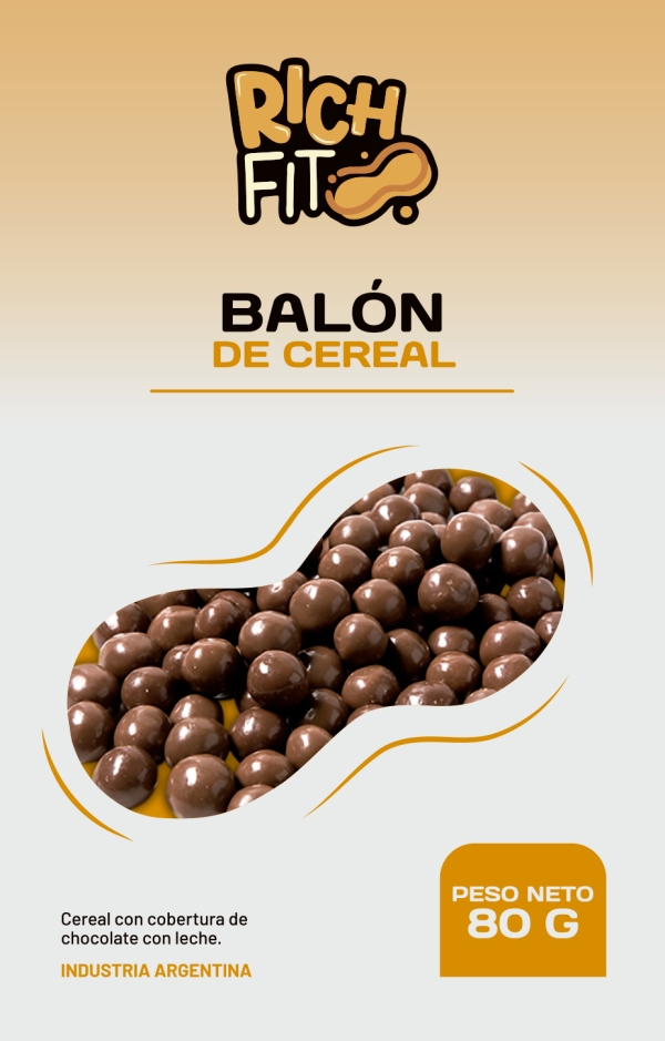 Balón de Cereal Chocolatado Recubierto con Cobertura Leche