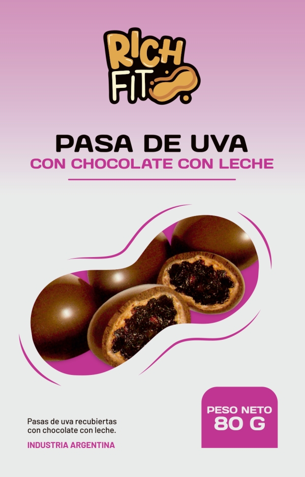 Pasa de uva con chocolate con leche